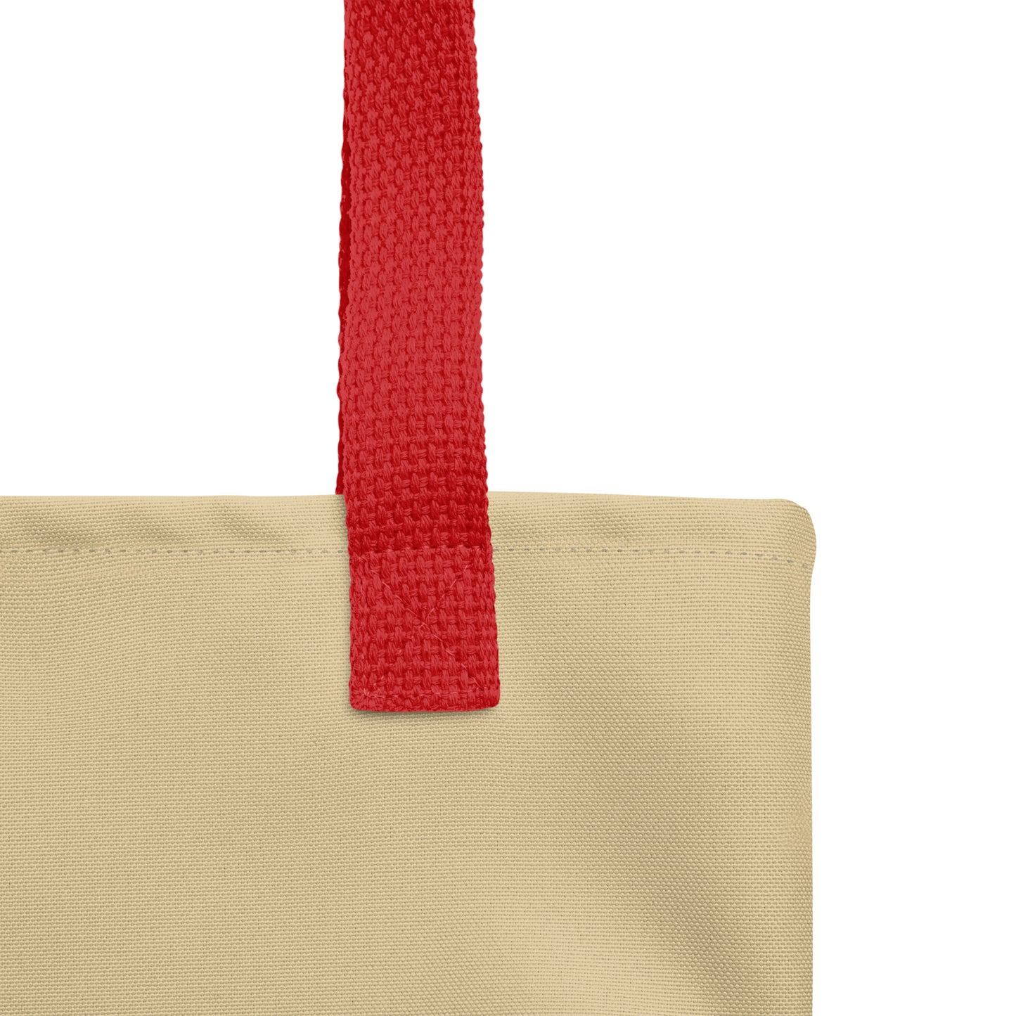 Autumn Mushrooms Tote Bag with Red Handle