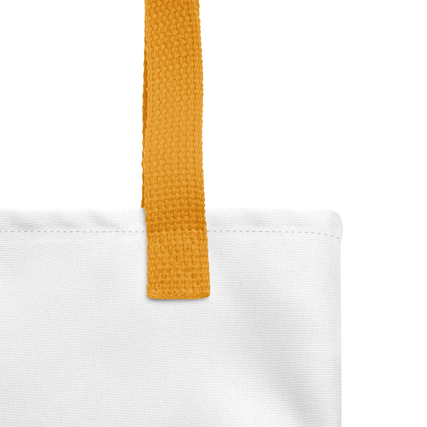 Autumn Mushrooms White Tote Bag Orange Handle