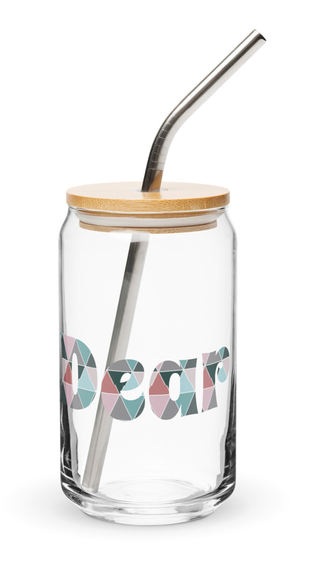 Dear Can-Shaped Glass with Lid & Straw