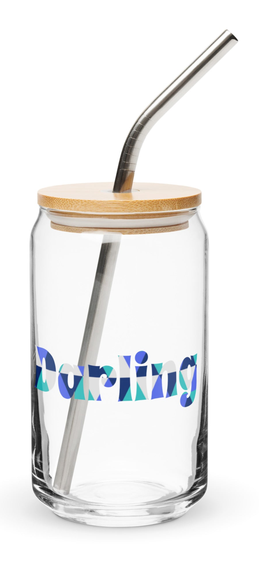 Darling Can-Shaped Glass with Lid & Straw