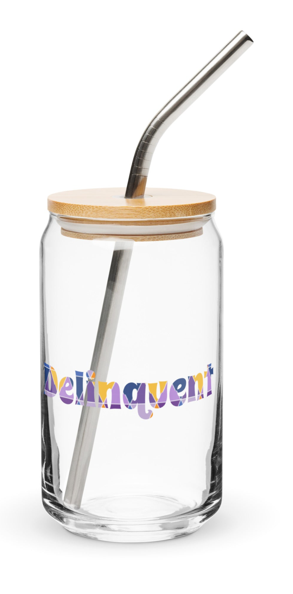 Delinquent Can-Shaped Glass with Lid & Straw