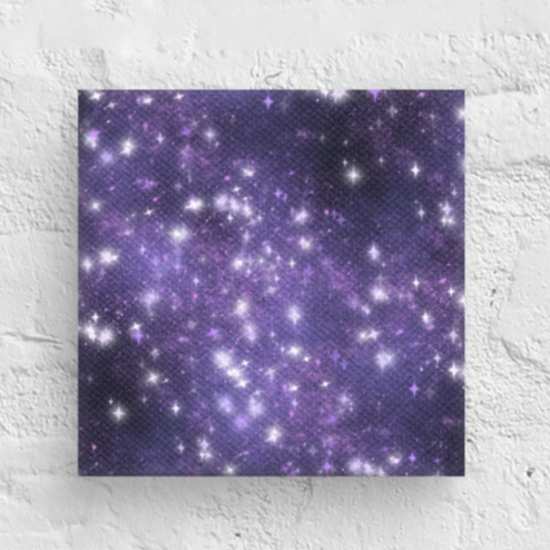 Quest Purple Galaxy Black Mini Square Canvas Print 6" x 6" Desk Decor