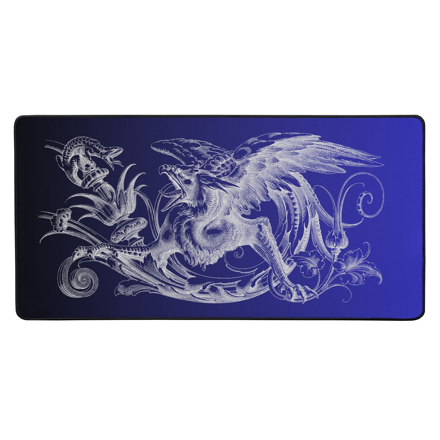 Gryphon Design Black Blue Gradient Desk Mat 16″×32″