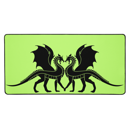Double Dragon Love Green Desk Mat 16″×32″