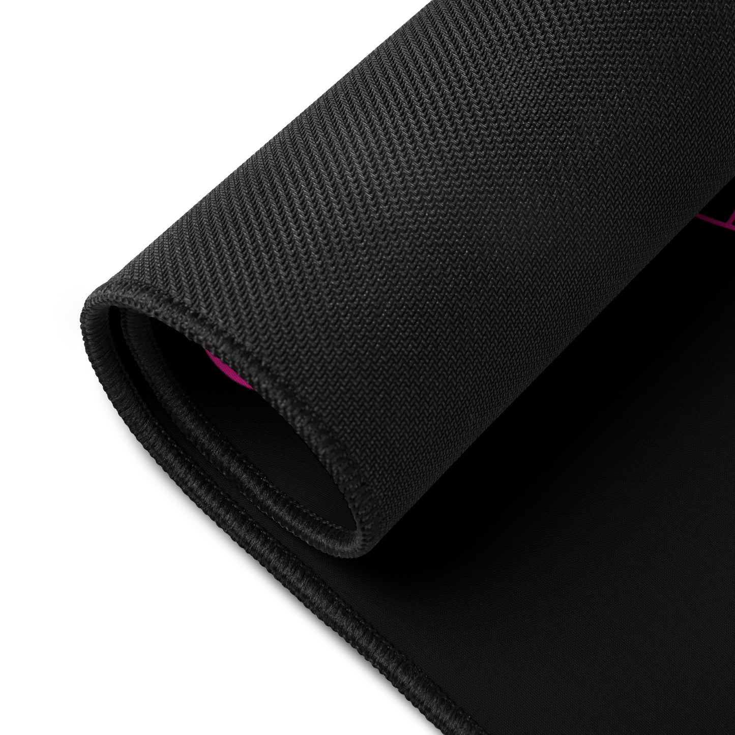 Floral Filigree Bouquet Pink Design Black Desk Mat 16″×32″