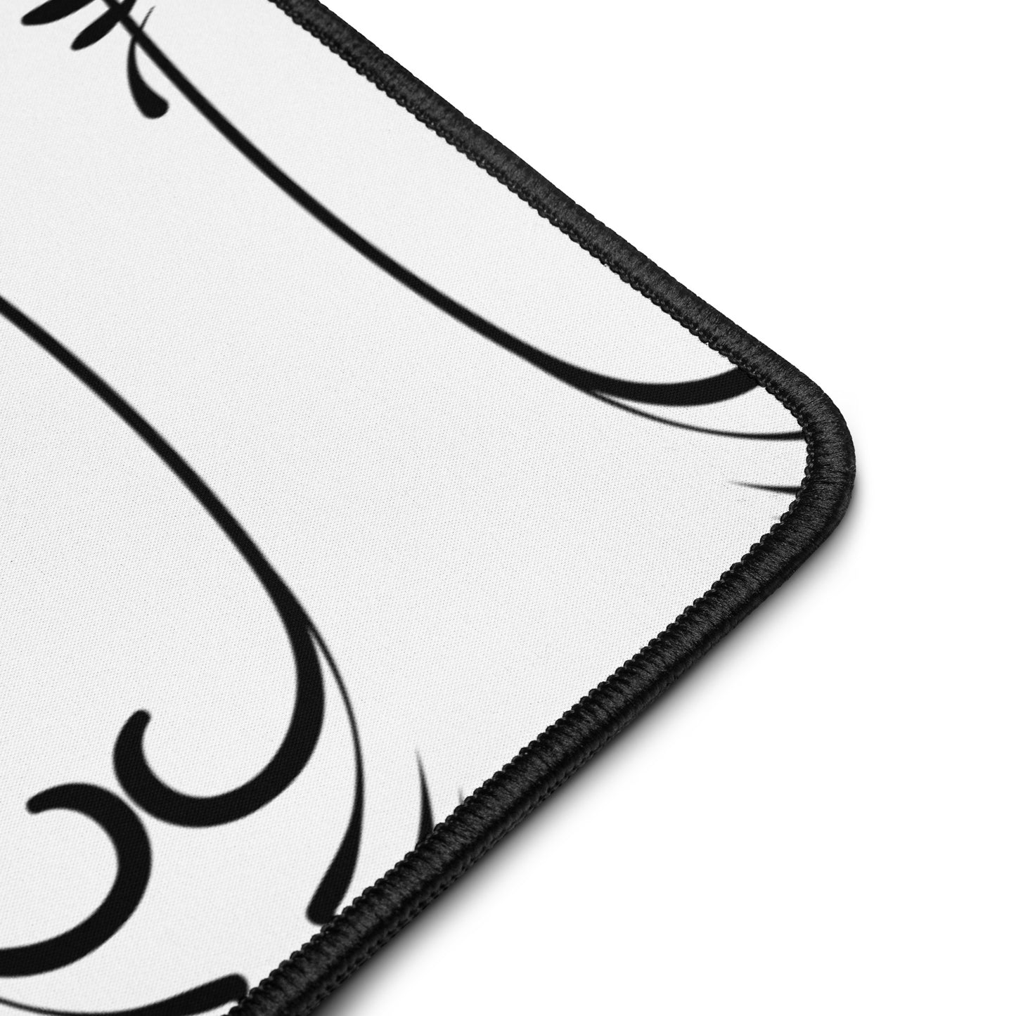 Simple Swirl White Desk Mat 16″×32″