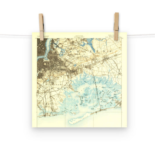 Enhanced Matte Paper Poster 10" x 10" Brooklyn NY 1889 Historical Map