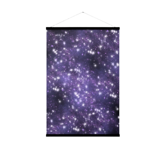 Quest Purple Galaxy Black Poster with Wood Hanger 24" x 36"