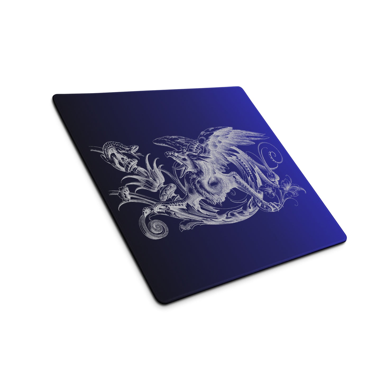 Gryphon Black Blue Gradient Desk Mat Gaming Mouse Pad 18″ × 16″