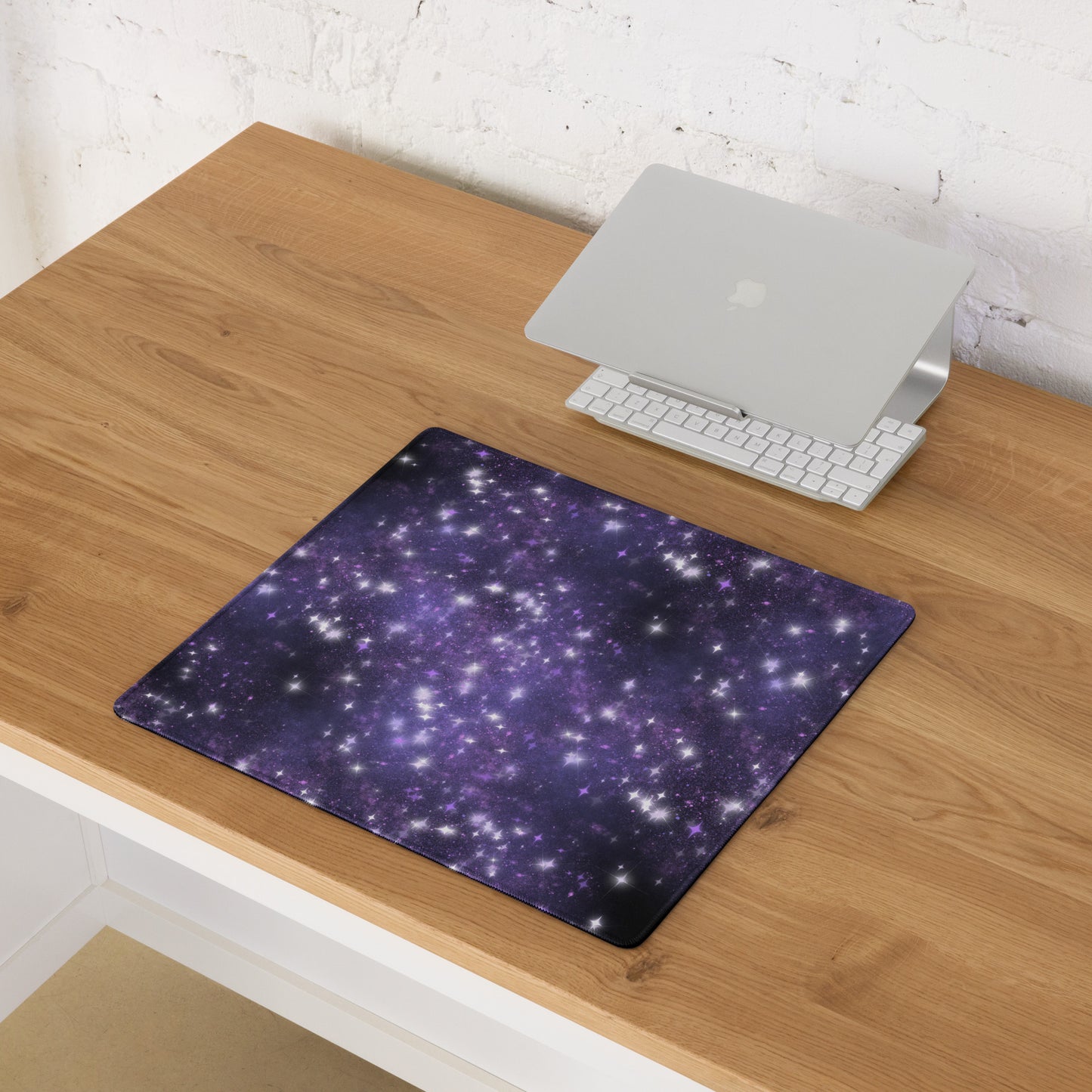 Quest Purple Galaxy Black Desk Mat Gaming Mouse Pad 18″ × 16″