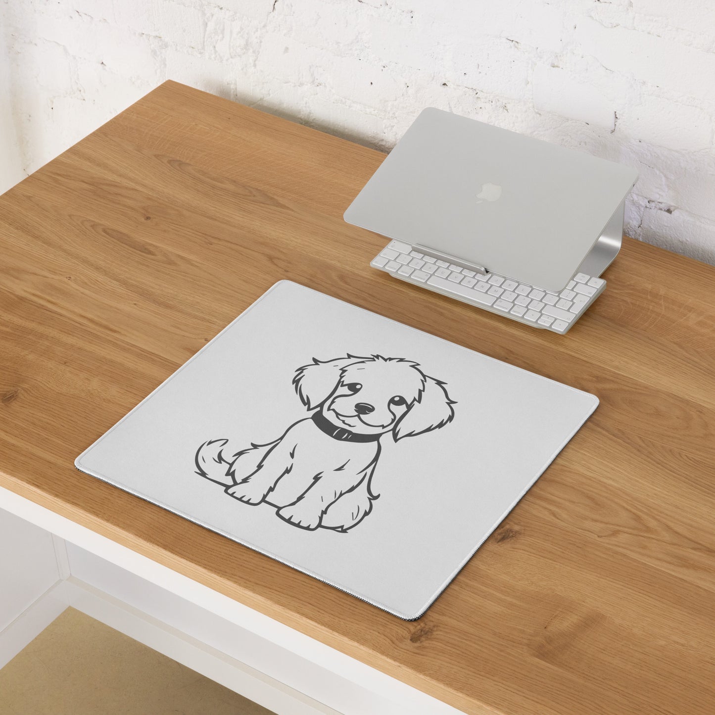 Puppy Sketch Desk Mat Gaming Mouse Pad 18″ × 16″