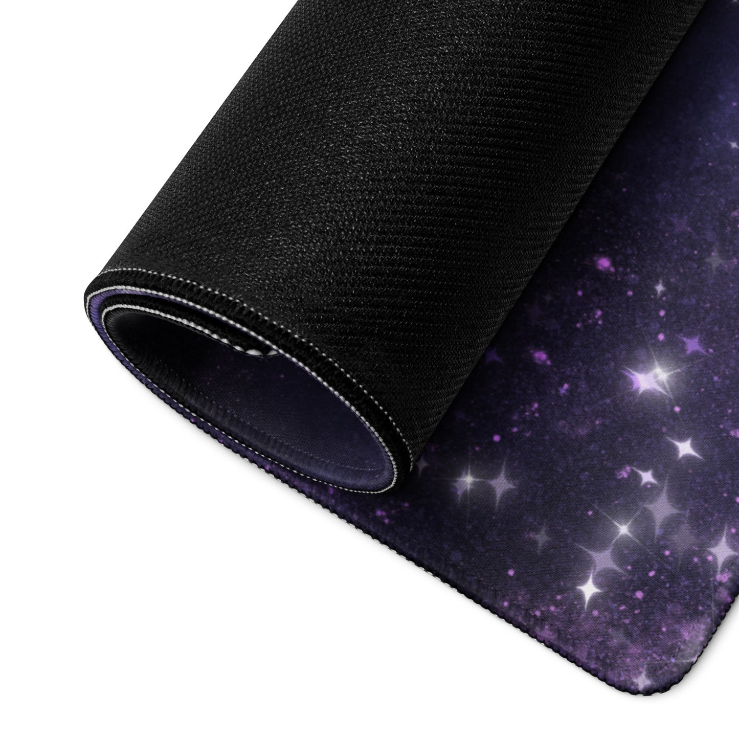 Quest Purple Galaxy Black Desk Mat Gaming Mouse Pad 18″ × 16″