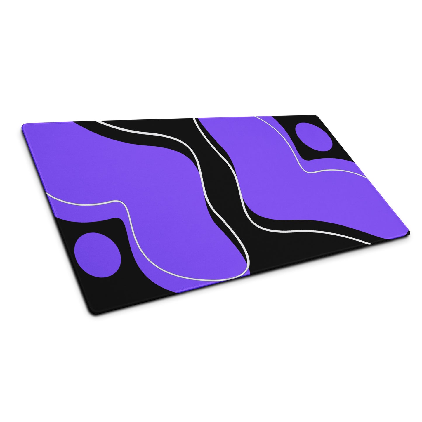 Purple Abstract Black Desk Mat Large Laptop Mouse Pad 36″ × 18″