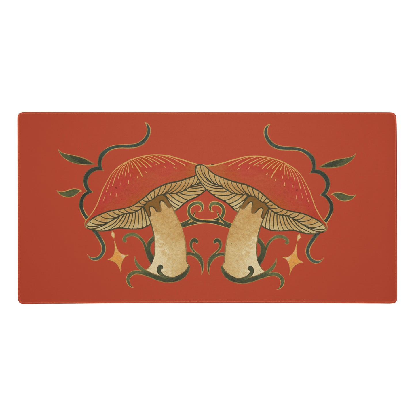 Autumn Mushrooms Red Desk Mat Large Laptop Mouse Pad 36″ × 18″