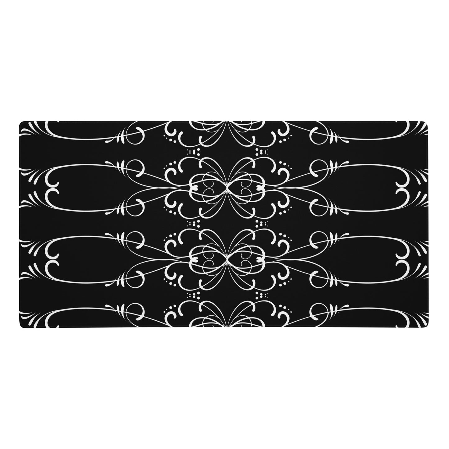 Simple Swirl Black Desk Mat Large Laptop Gaming Mouse Pad 36″ × 18″