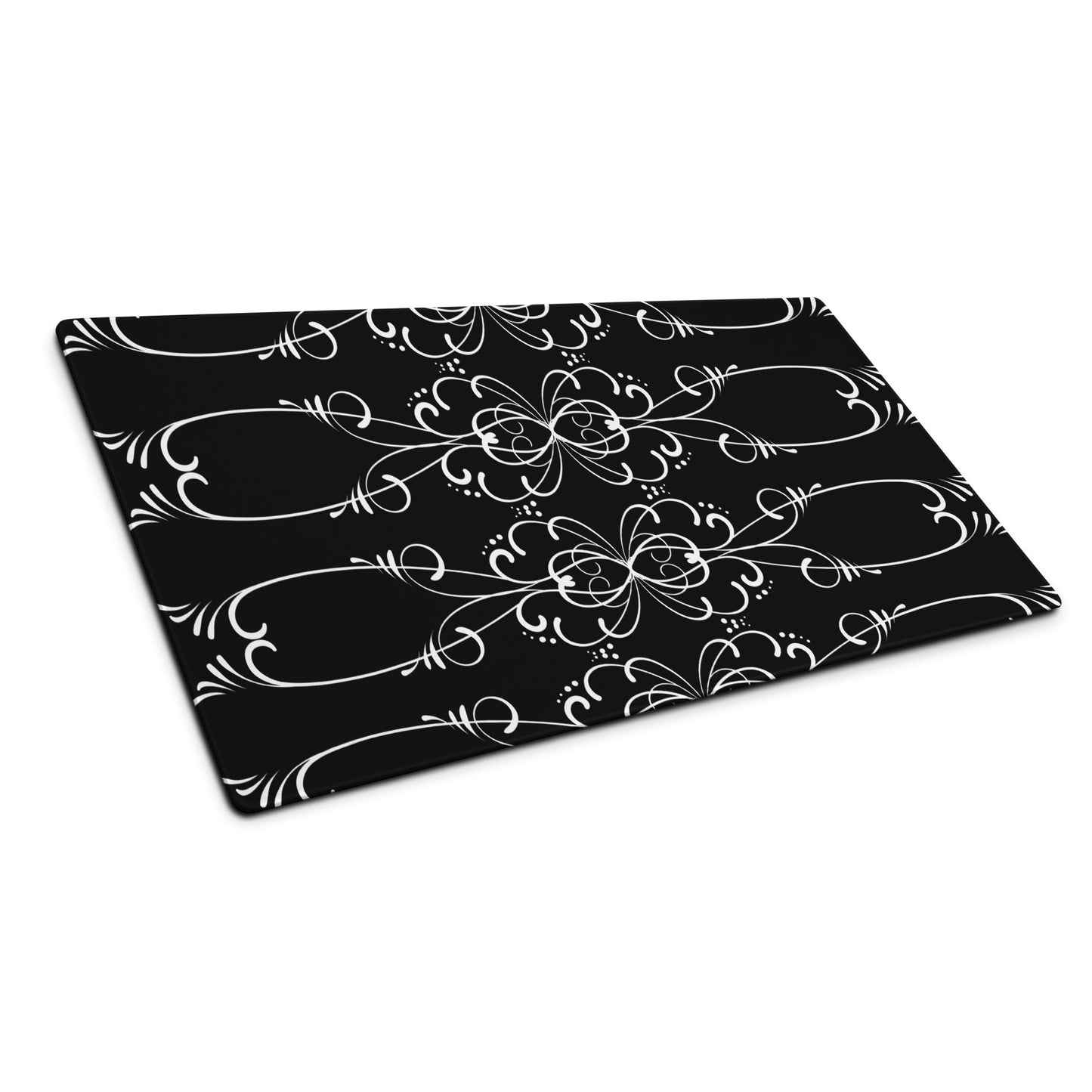 Simple Swirl Black Desk Mat Large Laptop Gaming Mouse Pad 36″ × 18″