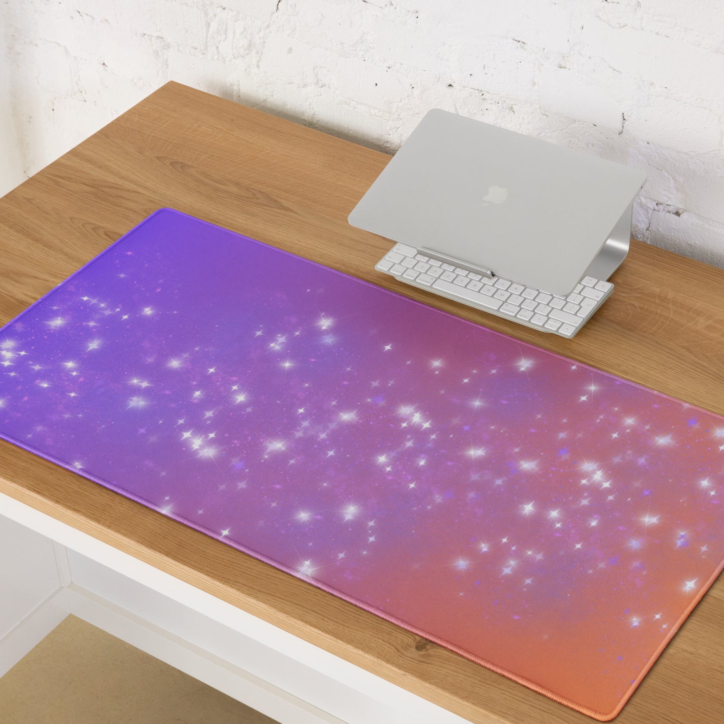 Quest Purple Galaxy Orange Desk Mat Large Laptop Gaming Mouse Pad 36″ × 18″