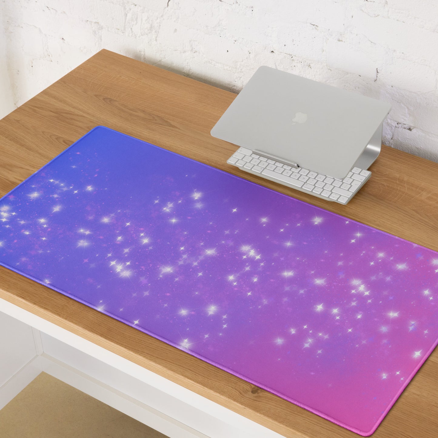 Quest Purple Galaxy Purple Pink Desk Mat Large Laptop Gaming Mouse Pad 36″ × 18″