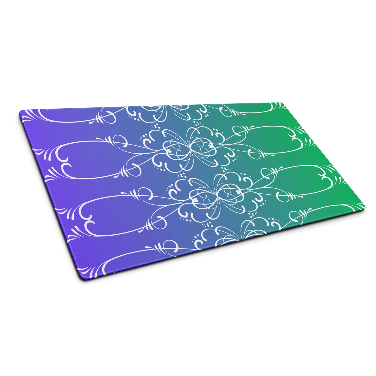 Simple Swirl Purple Green Desk Mat Large Laptop Gaming Mouse Pad 36″ × 18″