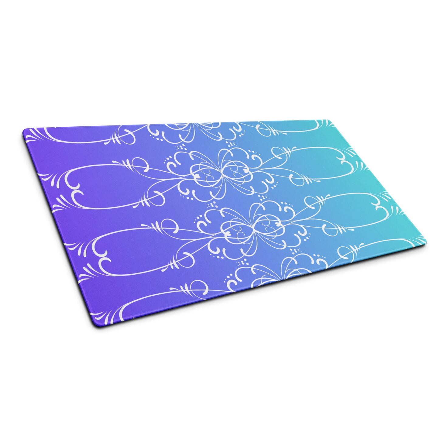 Simple Swirl Purple Blue Desk Mat Large Laptop Gaming Mouse Pad 36″ × 18″