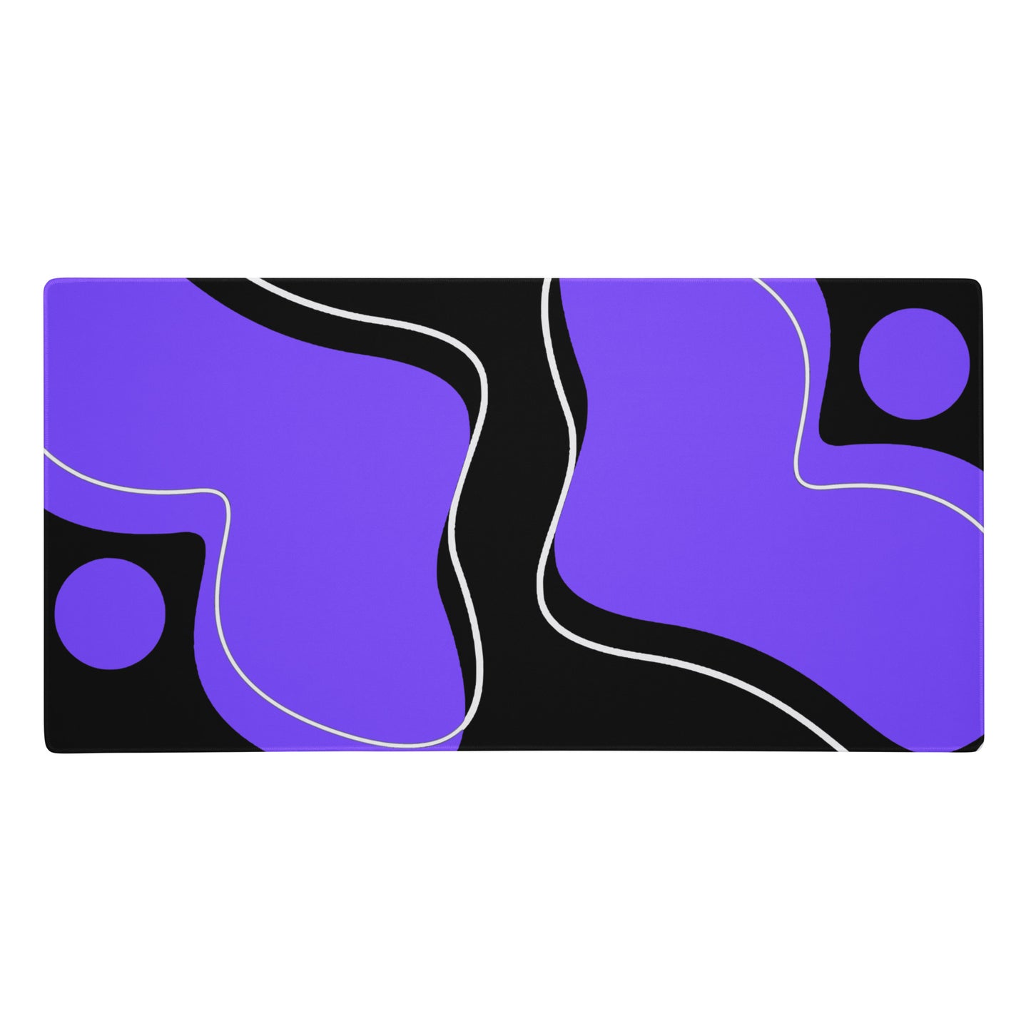 Purple Abstract Black Desk Mat Large Laptop Gaming Mouse Pad 36″ × 18″