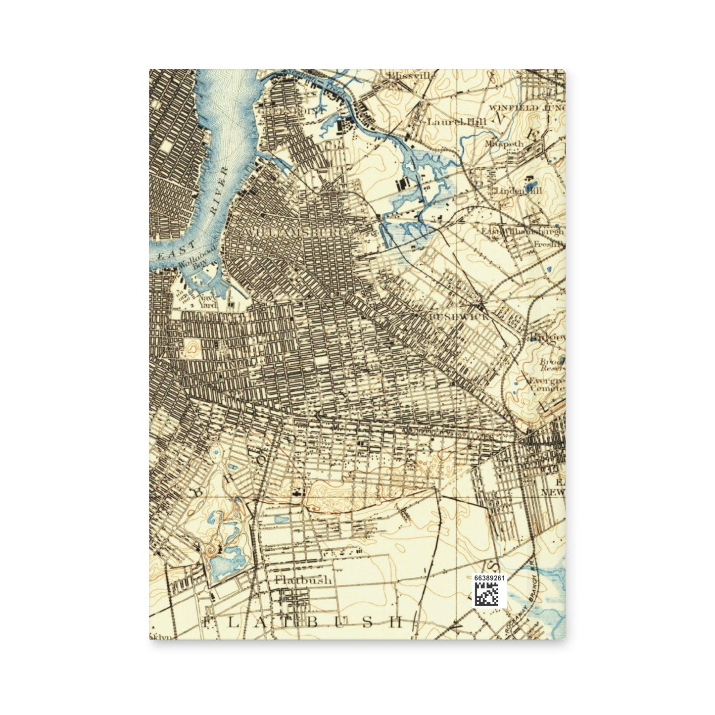 Hardcover Journal 5.75″ × 8″ Brooklyn NY 1889 Historical Map