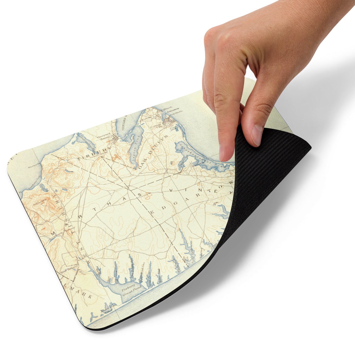 Mouse Pad 8.7″ × 7.1″ Marthas Vineyard MA 1887 Historical Map