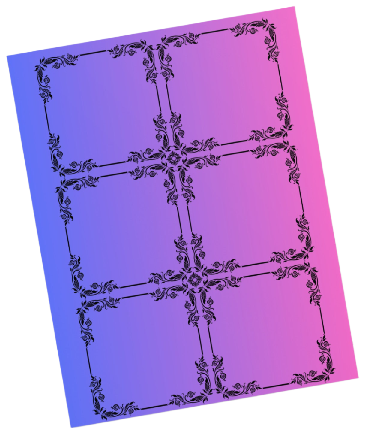 Art Nuevo Style 6 Block Planner Purple Pink Gradient Large Notepad 11″ x 8.5″ tear-away pages