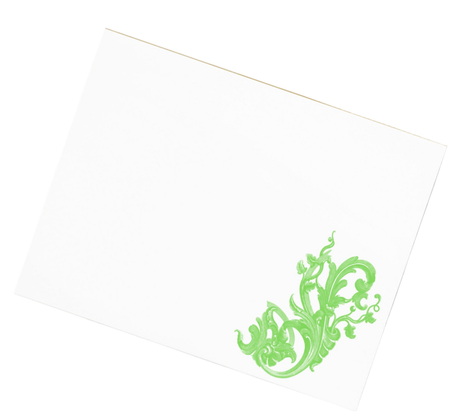 Art Nouveau Filigree Green Large Notepad 11″ x 8.5″ Stationery 40 single-sided tear-away pages