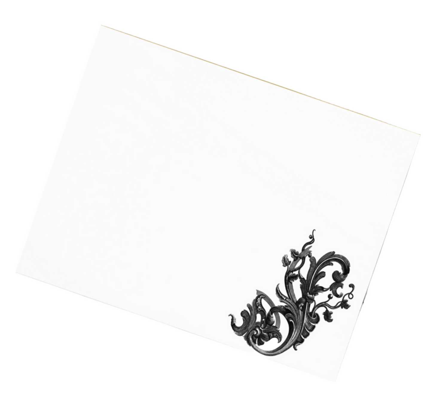 Art Nouveau Filigree Black White Large Notepad 11″ x 8.5″ Stationery 40 single-sided tear-away pages