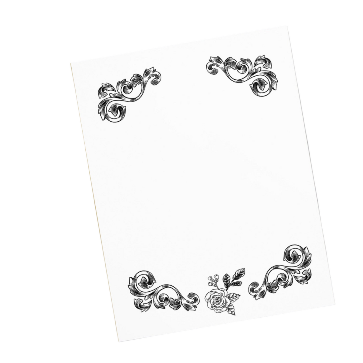 Flower Filigree Design Large Notepad 11″ x 8.5″ Stationery 40 single-sided tear-away pages