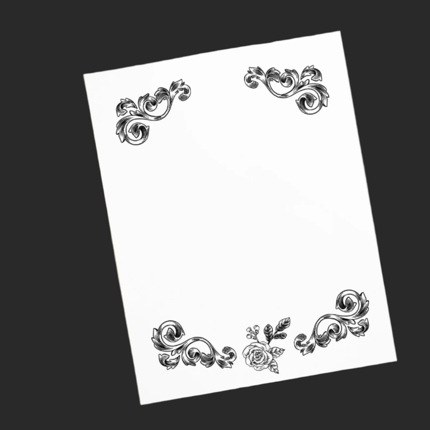 Flower Filigree Design Large Notepad 11″ x 8.5″ Stationery 40 single-sided tear-away pages