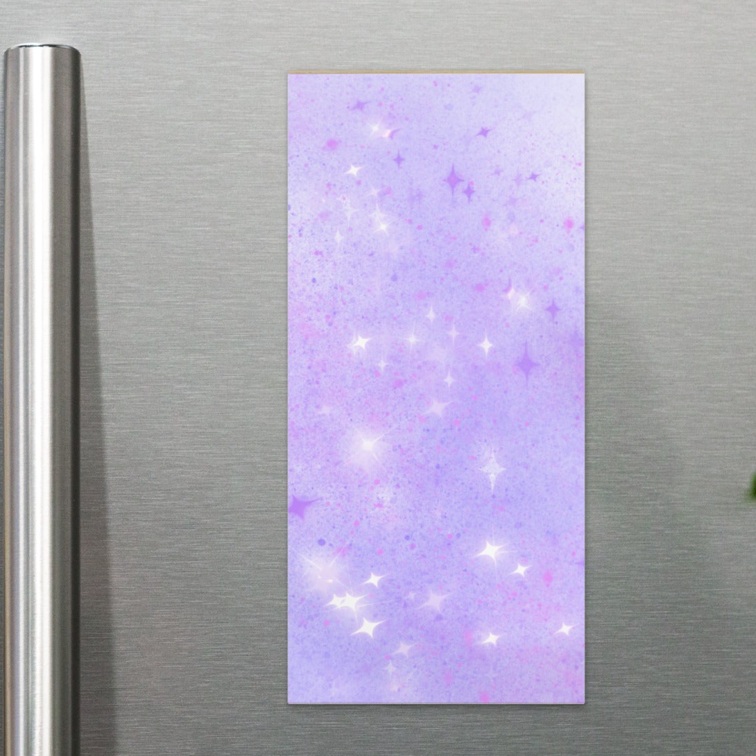 Quest Purple Galaxy Magnetic Notepad 4.25″×9″ Magnetic Back