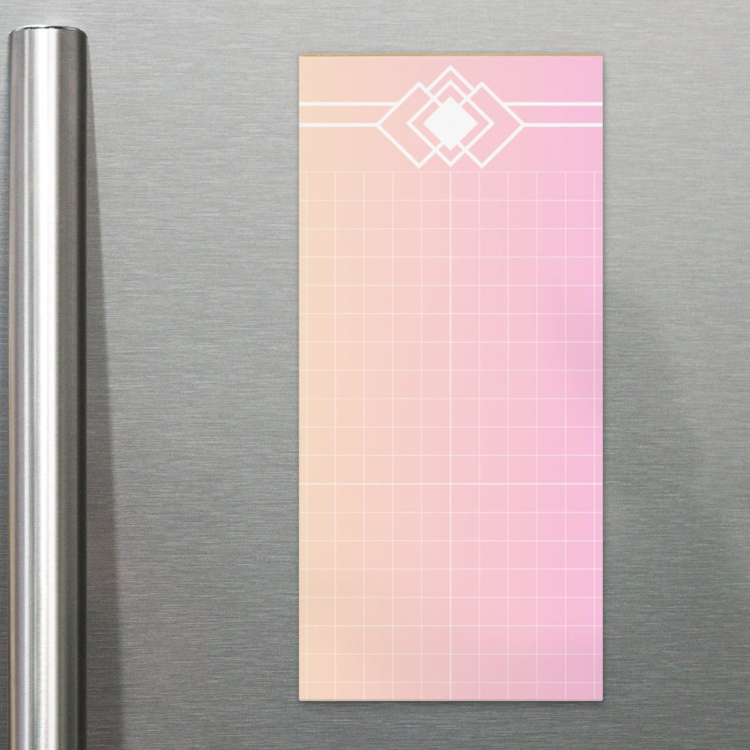 Graph Pink Magnetic Notepad 4.25″×9″ Magnetic Back