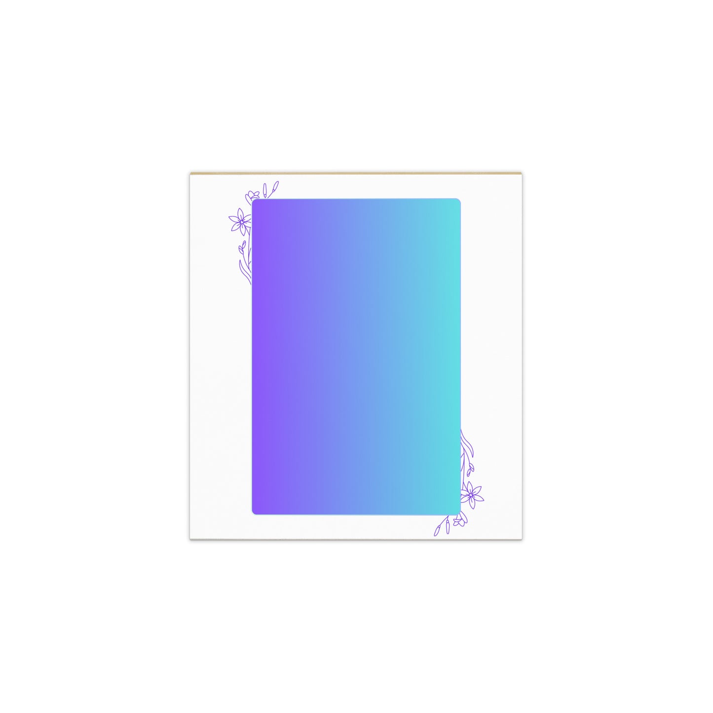 Purple Blue Gradient Flower Detail Memo Small Notepad 50 single-sided tear-away pages 5.5″ x 6″