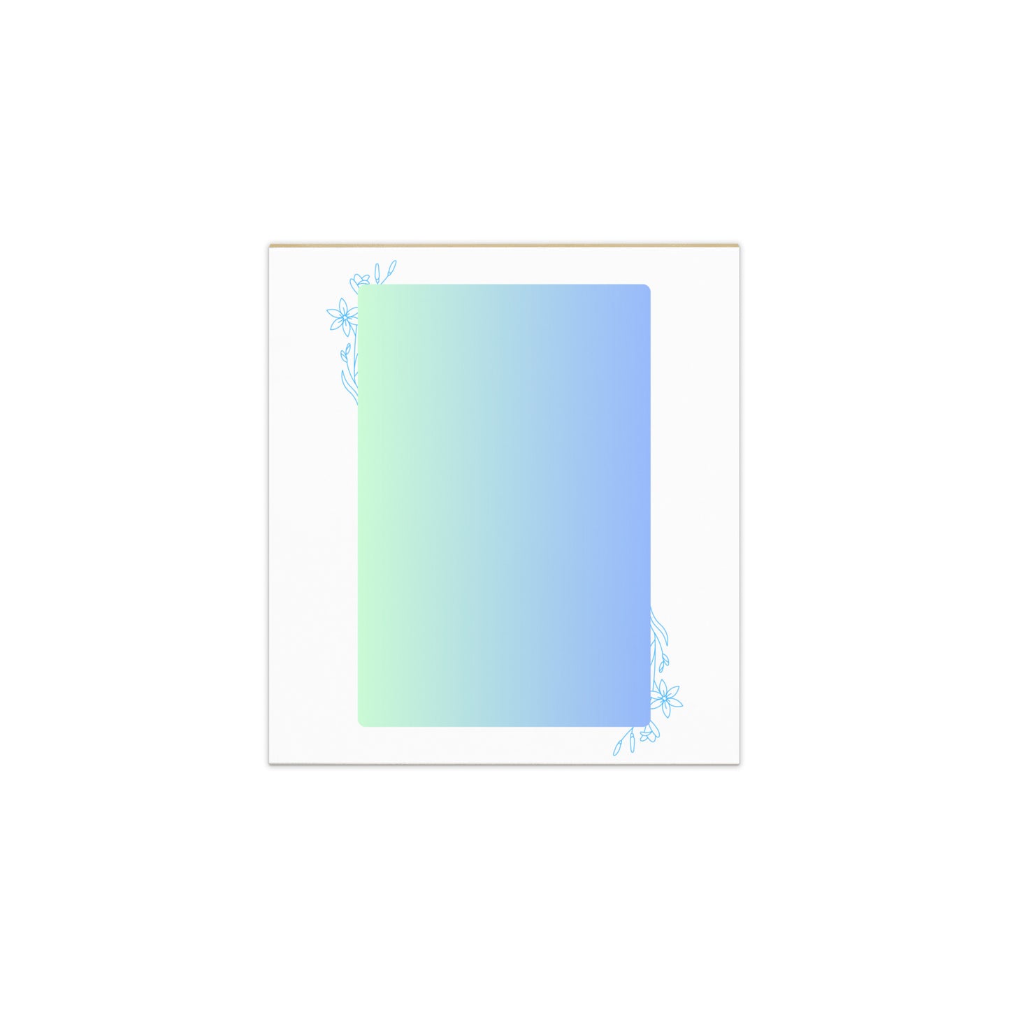 Green Blue Gradient Flower Detail Memo Small Notepad 50 single-sided tear-away pages 5.5″ x 6″