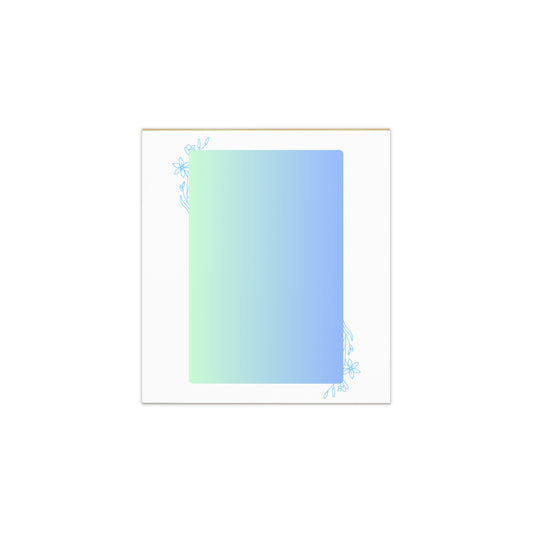 Green Blue Gradient Flower Detail Memo Small Notepad 50 single-sided tear-away pages 5.5″ x 6″