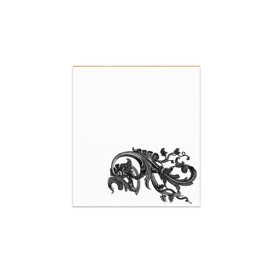 Art Nouveau Filigree Black White Memo Small Notepad 50 tear-away page