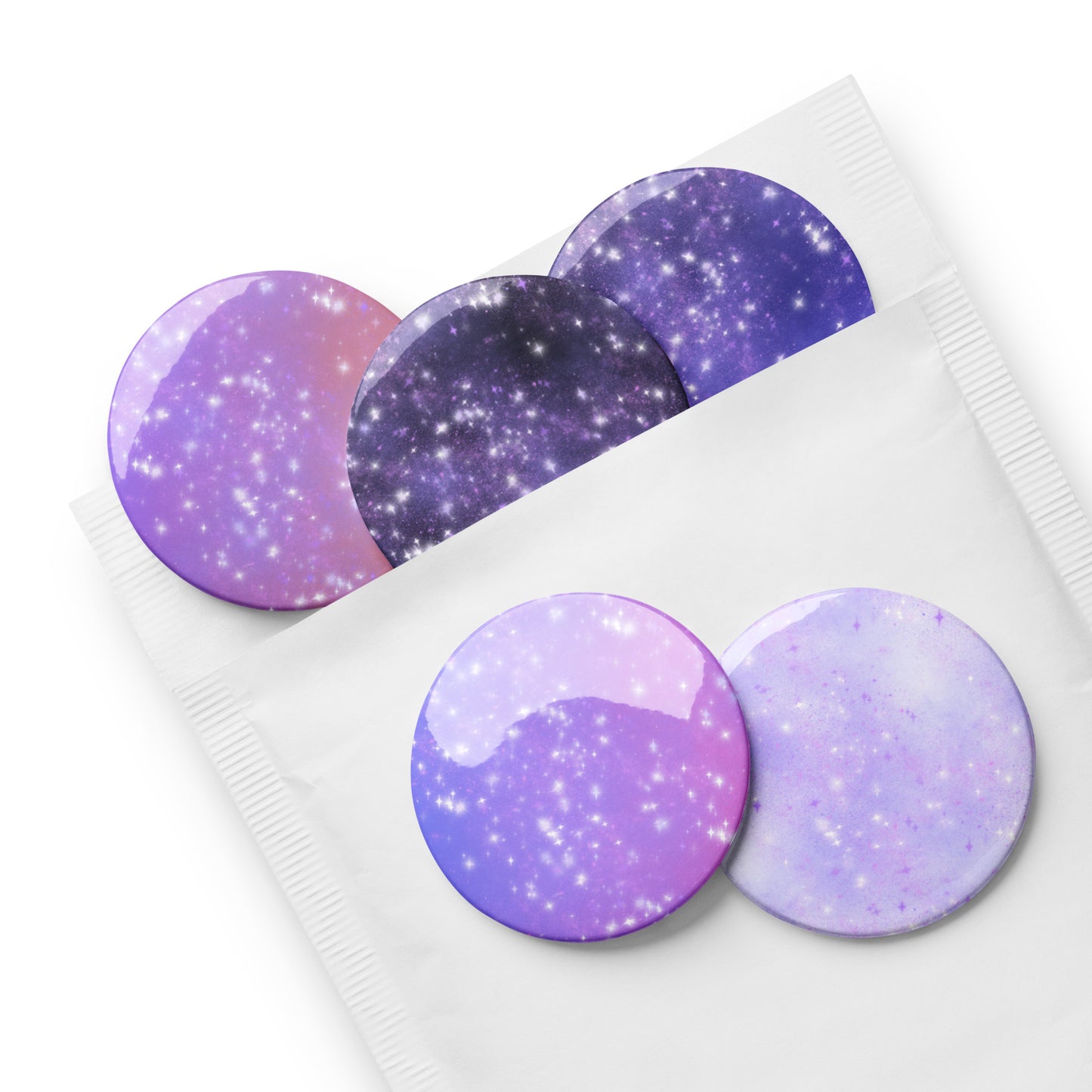 Quest Purple Galaxy Pin Button Set of 5