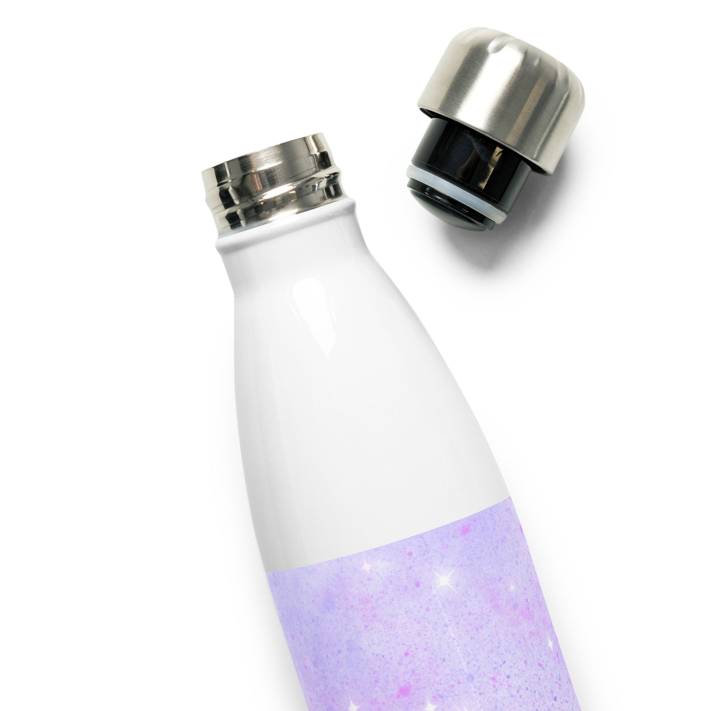 Quest Purple Galaxy White Stainless Steel Water Bottle