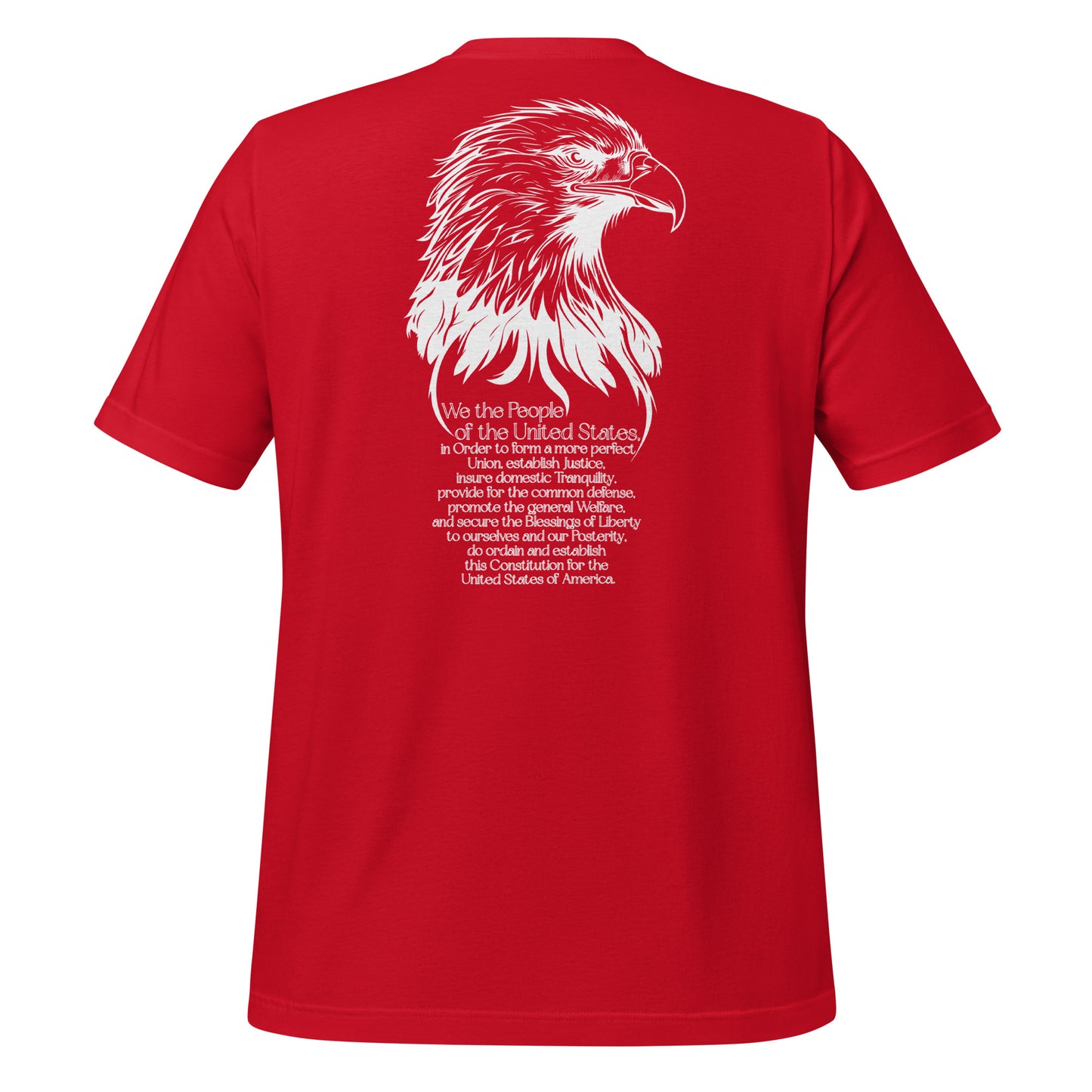 We The People Eagle Design Back T-Shirt 100% Cotton Made in USA 4 Color Options Navy Red Blue Black