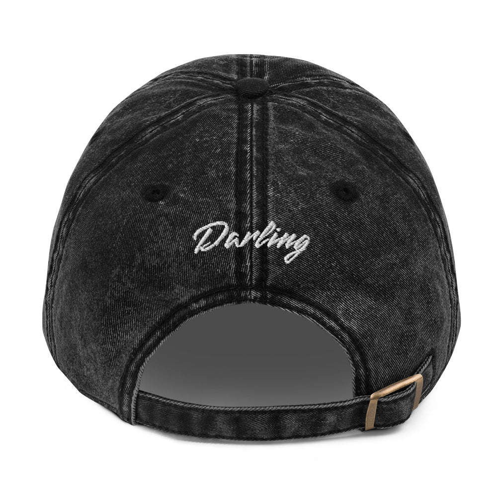 Darling Embroidered Back Cotton Twill Vintage Cap Hat 6  display picture 1