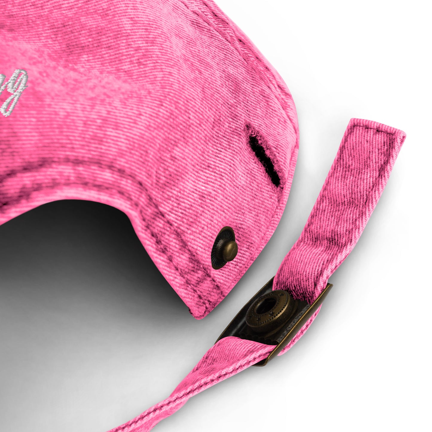 Darling Embroidered Back Cotton Twill Vintage Cap Hat 6 Colors